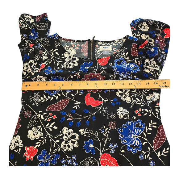 Old Navy Floral Long Sleeve Mini Dress Size XS Dark Cottagecore Feminine Boho - Picture 8 of 12
